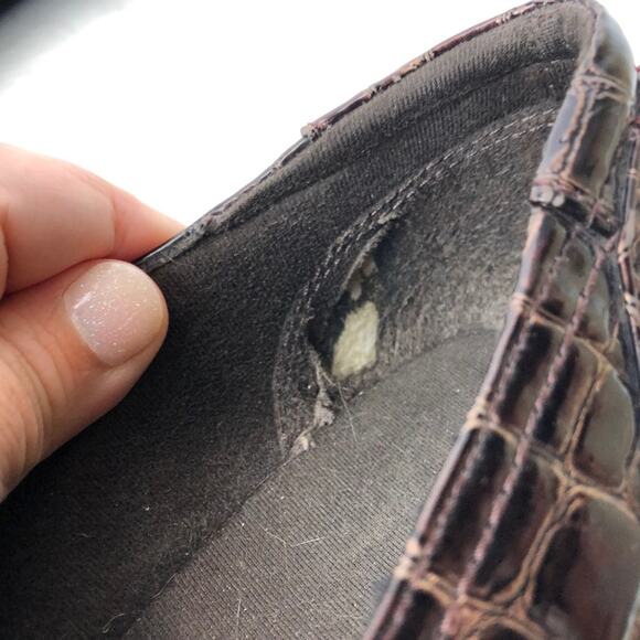 Clarks 8.5 M Womens Brown Croc Print Comfort Clogs Shoes - Picture 7 of 8